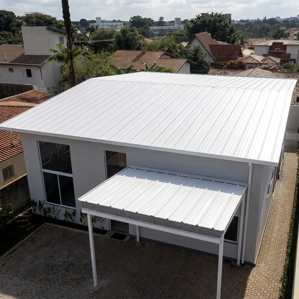 Detalhe de aplicação de Pergolado de Telha Forro